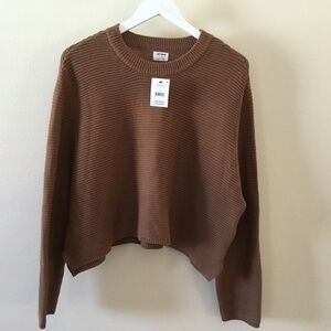NEW Cotton On Women Brown Cropped Sweater ( Size: L)